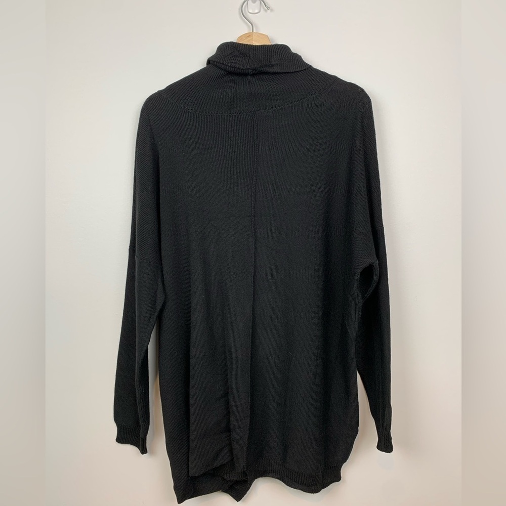 Crea Concept Sweater Asymmetrical Black Size 40 Wool Blend Turtleneck Oversized - Picture 5 of 15